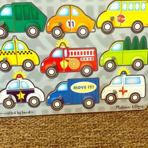 💙Melissa & Doug💙peg puzzle Vehicles💙